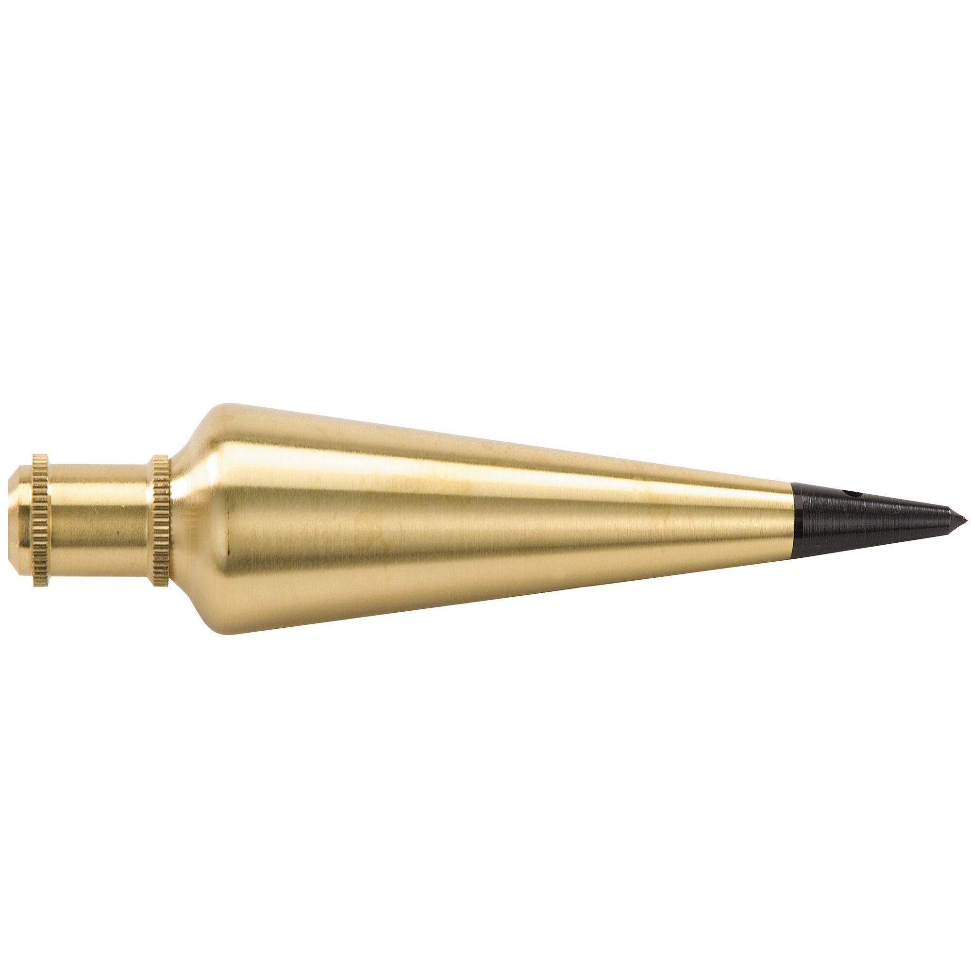 Left profile of 8 ounces brass plumb bob.