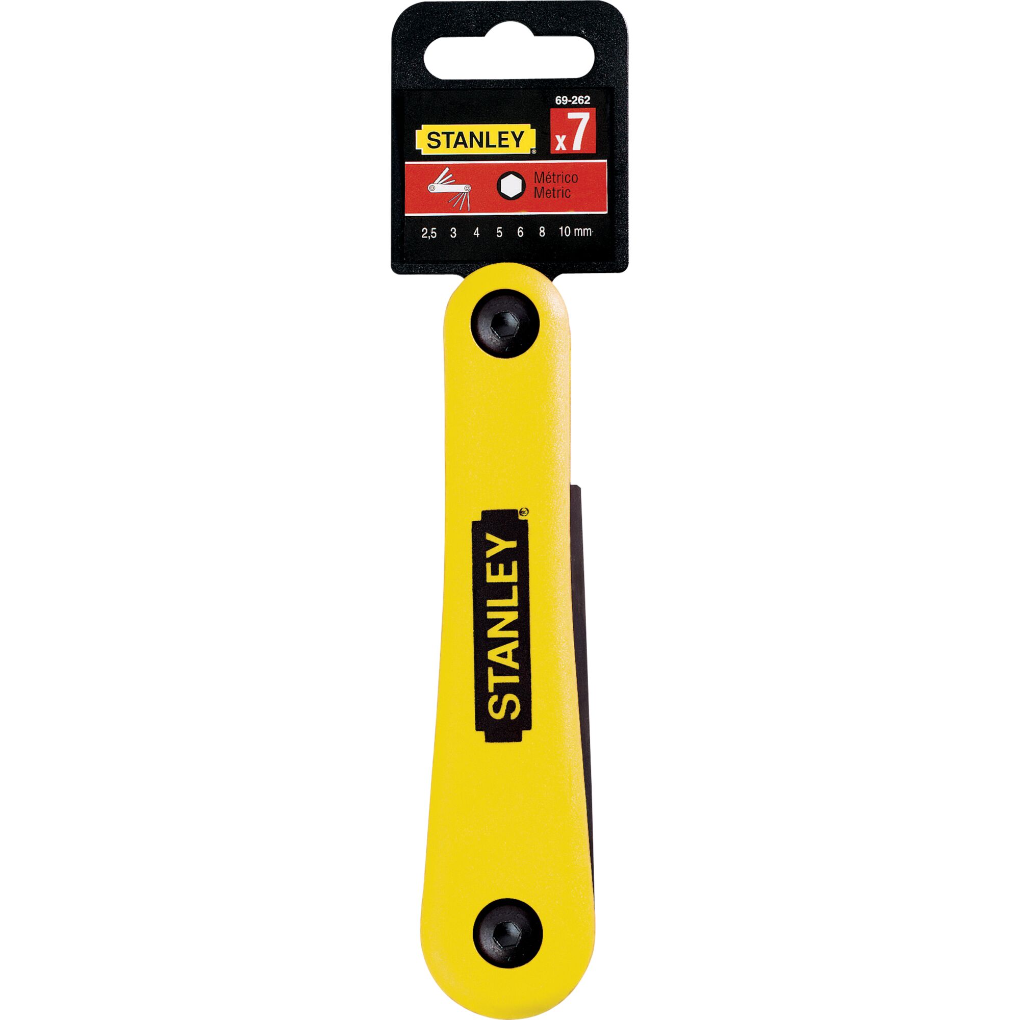 ชุดประแจหกเหลี่ยม 7 ตัว/ชุด (มิล) พับได้ (2.5 - 10 มม.)