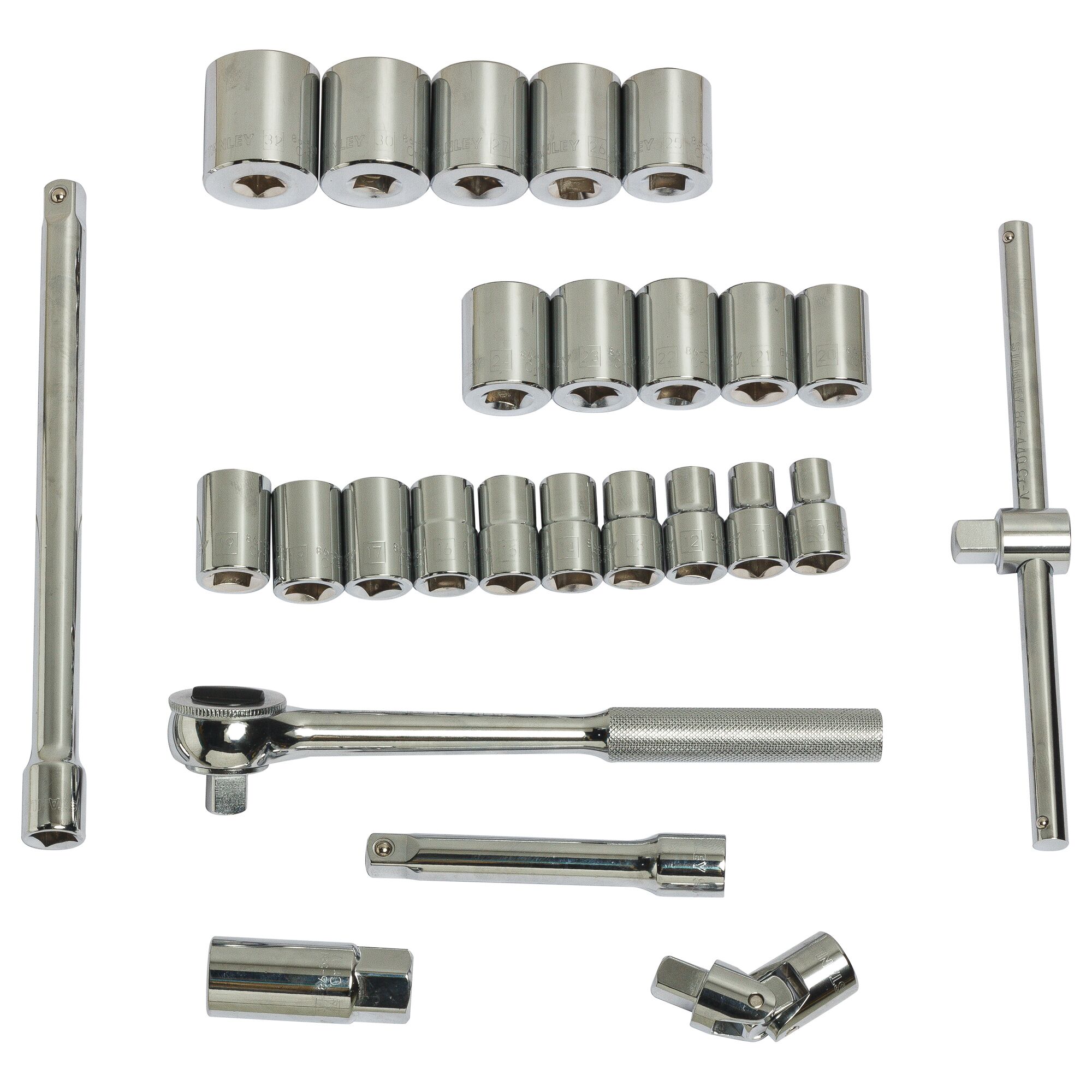 ชุดลูกบ็อกซ์ 12 เหลี่ยม 1/2 นิ้ว 27 ชิ้น/ชุด หน่วย มม.